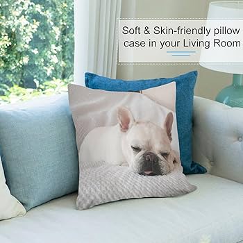 Amazon.co.jp: クッションカバー 眠る フレンチブルドッグ 枕